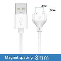 Adaptador de Receptáculo USB Magnético de 2 Polos de Cobre Puro para Reloj Inteligente, Computadora, Impresora IOS con Cable de Carga Rápida