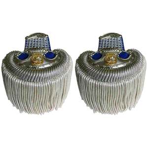 Epaulettes Edición Suecia Doradas con Flecos de Cordón Plateado, Hombrera de General o Mariscal, Tipo Reglamentario de 1844 - Product Image 1