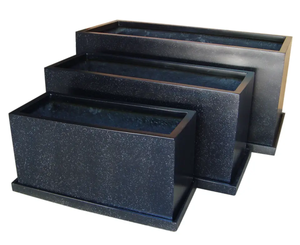 Macetas verdes y artificiales de fibra de vidrio para plantas, macetas oblongas, modernas, ligeras, Rojas brillantes para exteriores - Product Image 6