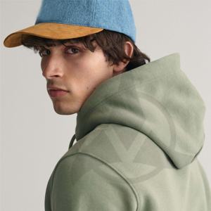 Pull à capuche oversize en coton biologique pour hommes Hiver Style solide Sérigraphie à détails bouffants Teint uni 100% Service OEM - Product Image 2