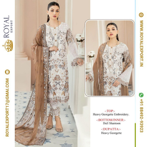 Nouveau Designer Heavy Georgette Avec Broderie Travail Costume Pakistanais Avec Dupatta Collection - Product Image 3