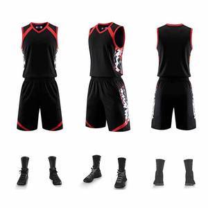 2025 uniforme de baloncesto negro rojo más vendido ropa deportiva cómoda logotipo personalizado nombre del equipo conjuntos impresos estilo transpirable - Product Image 2