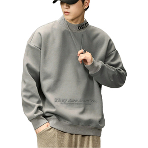 Sudadera con capucha personalizada de alta calidad con cuello redondo para hombre, ropa de calle de invierno de ajuste Regular, eslogan en relieve, teñido liso - Product Image 1