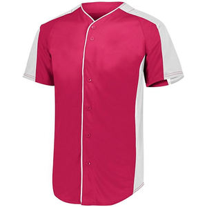 Jersey de béisbol sublimado de poliéster 100% hecho a medida, ropa deportiva de buena calidad, patrón liso en blanco de talla grande con mangas cortas - Product Image 4