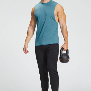Débardeurs de haute qualité pour hommes, gilets ajustés, hauts de sport, débardeurs en coton, sous-vêtements basiques, hauts de sport, t-shirts décontractés sans manches - Product Image 1