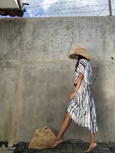 Hecho a mano rojo Tie Dye Kaftan vestido bohemio Maxi Kaftan Beach Cover Up Resort Wear mujer tamaño libre Loungewear - Product Image 2