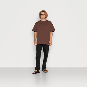 T-Shirt Solide Surdimensionné pour Homme Séchage Rapide Coton Respirant Poids Lourd Coupe Ample Épaule Drop Streetwear Style Plus Size Design - Product Image 6