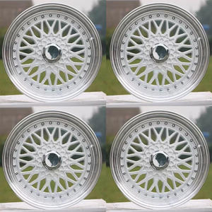 Roda Forjada RCSR Personalizada de 1 Peça com Múltiplos Raios, Estilo AAS, Face Dourada e Borda Prateada Escovada para BMW E30 G20 G30 AUDI A4 B8 - Product Image 5