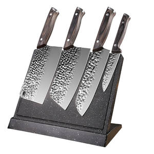 Commandes en gros personnalisées OEM ODM service ensemble de couteaux de cuisine ensemble de couteaux de chef en acier inoxydable couteau à trancher avec manche en bois - Product Image 1