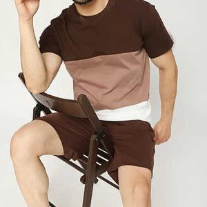 ชุดเสื้อยืดและกางเกงขาสั้นผ้าฝ้ายปักลายสำหรับผู้ชายชุดสวมใส่ประจำวันสำหรับฤดูร้อนสวมใส่สบายระบายอากาศ - Product Image 5