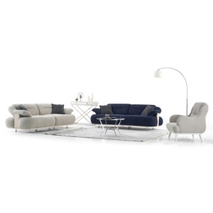 Ensemble de canapés extensibles en tissu de style italien Cruz pour salon de villa, avec pieds en bois élégants - Product Image 5