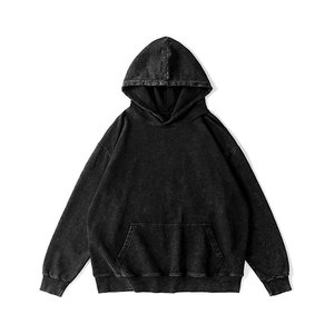 Acid Wash Hot Winter Fashion Style Pullover Kangaroo Pocket Hoodie y Unisex Hip Hop Drop Shoulder Hoodies Fabricantes - Product Image 3