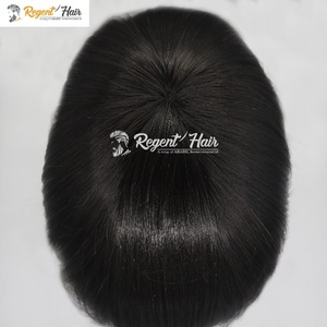 Toupet REGENT Los Angeles pour homme avec trame de cheveux 100% humains noués à la main Style droit à vagues naturelles Grand stock disponible - Product Image 5