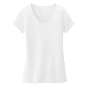 เสื้อยืดคอวีสำหรับผู้หญิง คุณภาพสูง โพลีเอสเตอร์ สำหรับงานซับลิเมชั่น หลากสี ดีไซน์เรียบ รับสกรีนโลโก้ ราคาถูก - Product Image 3