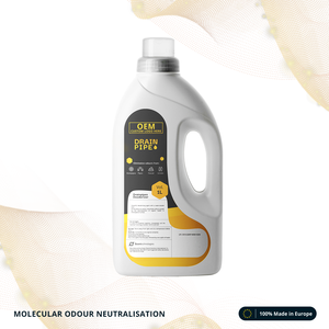 Odour Neutraliser Drainpipe Yellow Formula: Drainpipe, Sewer, Urine and Faecal Odours - 1L <b>Bottle</b> - OEM / Private Label - Product Image 1