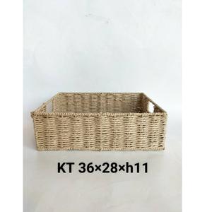 Rangement pour vêtements, forme rectangulaire tissée, pour jouets, décoration en paille, nouveauté, tailles pratiques, fabricants de paniers en papier - Product Image 2