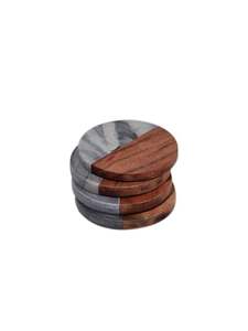 ที่รองแก้วหินอ่อนหินการระเหิดธรรมชาติและโลหะไม้หินอ่อนที่รองแก้วชาออกแบบได้ตามต้องการ - Product Image 3