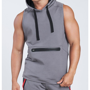 Gym Street Pull à capuche sans manches Veste à capuche pour homme Vêtements décontractés Sweats à capuche avec logo et design personnalisés - Product Image 4