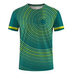 Camiseta estampada de manga corta a rayas para hombre 100% algodón y poliéster con detalle de botón en el pecho - Product Image 1