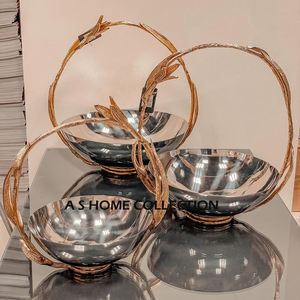 Cuenco clásico para servir para el hogar, boda, fiesta, nueces y frutas, cuenco de Color dorado, diseño de flores modernas, cuencos de mesa de Metal, Juego de 4 - Product Image 5