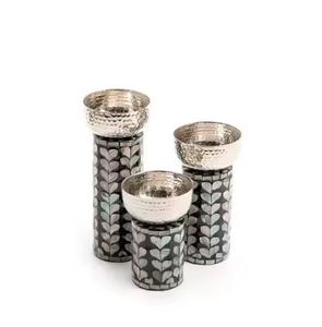 Bougeoir rond fait à la main en nacre de haute qualité décoration de la maison éclairage décor bougie de table stands vente chaude - Product Image 3