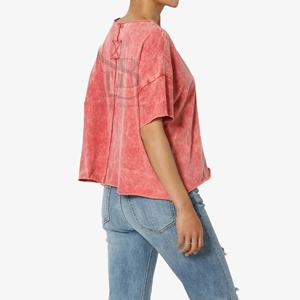 Fabricant personnalisé vente en gros de t-shirts délavés à l'acide de haute qualité pour femmes été de bonne qualité dames vintage respirant OEM - Product Image 2