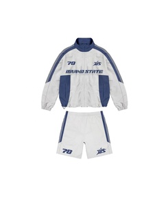 Ensemble survêtement unisexe grande taille avec logo personnalisé, veste coupe-vent en nylon imperméable et short de jogging, séchage rapide, respirant, pour l'automne - Product Image 1