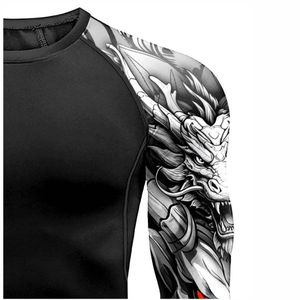 Vente en gros MMA Bjj Rash Guards 100% Polyester Spandex MMA Rash Guard imprimé numériquement BJJ Rash Guard - Product Image 5