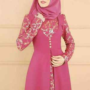 Ethnic Designer Collection Women's Long Sleeve <b>Abaya</b> Dress Vintage Style High Quality Breathable Islamic Clothing Plus Size - Product Image 1