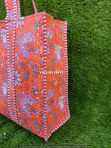 Bolso de hombro con parche de algodón estampado a mano Floral ecológico bolso sostenible Yoga compras playa artista Boho bolso de fin de semana bolso acolchado - Product Image 3