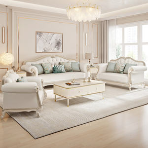 Classique Européen Teck Acajou Suar Canapé En Bois Massif Ensemble pour Salon Couleur Naturelle Durable pour Appartement Hôtel Villa 091029 - Product Image 6