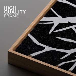 Framed <b>Canvas</b> Print <b>Wall</b> <b>Art</b> Gray Tree Branch Silhouette Nature Plants Illustrations Impressionism Scenic Dramatic Black - Product Image 5