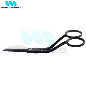 Ciseaux à bec de canard incurvés doubles de 5,8 pouces en acier inoxydable noir de haute qualité avec logo personnalisé pour le soin des cuticules - Product Image 6