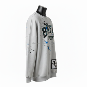 <b>Women</b> <b>Fleece</b> Sweatshirt Warm Fabric <b>Grey</b> Color Screen Print Custom Logo Embroidery Patch Trendy Fit <b>Women</b> breathable Sweatshirts - Product Image 5