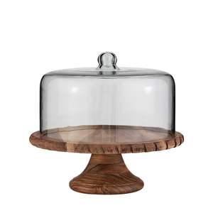 Wooden <b>Cake</b> Stand With Glass Dome Ideal For Stylish Everyday <b>Cake</b> <b>Storage</b> Dessert Display And Elegant Home Presentation - Product Image 1