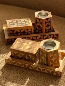 Mop Luxury Handmade Wooden Bakhoor Burner Tray Set with Metal Cup & Storage <b>Box</b> Premium Arabic Incense Burner Ramadan <b>Eid</b> <b>Gift</b> - Product Image 2