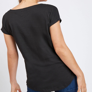 Camiseta de Chifón Informal para Mujer, Cuello Redondo, Manga Corta, Transpirable, con Logotipo, Nueva, de Alta Calidad, 2024 - Product Image 3