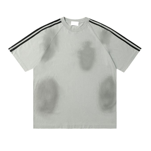 T-shirts respirants pour hommes Logo personnalisé O-Neck Sun Faded Acid Wash Microfibre 100% coton T-shirts à épaules tombantes pour hommes - Product Image 3