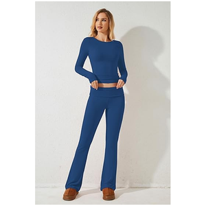 Của Phụ Nữ Dài Tay Áo Crop Áo Khoác Và Áo Đặt Hai Mảnh Quần Bó Sát Theo Dõi Phù Hợp Với Jogger Trùm đầu Bodysuits & Áo Liền Quần - Product Image 5