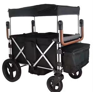 Nouvelle poussette-chariot 4 places pliable avec auvent, pouvant être utilisée en mode poussée ou tirée - Product Image 5