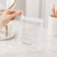 Sac cosmétique à fermeture éclair en PVC à motifs personnalisés, sac de rangement transparent en PVC pour maquillage et bijoux, trousse de toilette en PVC avec fermeture éclair
