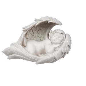 Lámpara de Mesa LED con Forma de Ángel Durmiente, Alas que Cambian de Color, Control Táctil, Funciona con Batería, Certificación RoHS y FCC, Forma de Luna - Product Image 2