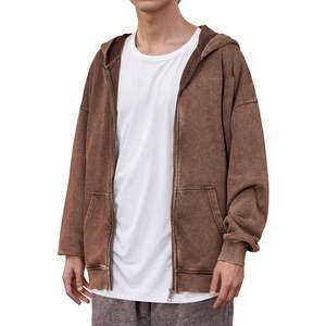 Sudadera con Capucha Gruesa Personalizada para Hombre, Estilo Vintage, 100% Algodón Básico, Tallas Grandes, Lavado Ácido - Product Image 3