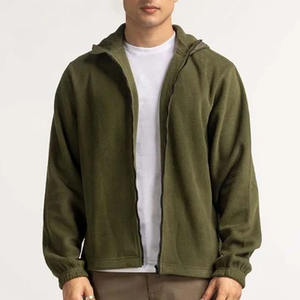 Sweat à capuche en polaire de coton pour hommes hiver lourd 100% coton polaire solide conception doublure Streetwear zip-up - Product Image 4