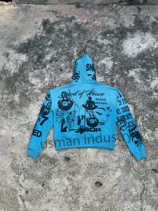 Sweat-shirts à capuche à fermeture éclair de qualité supérieure, 460 g/m², 100 % coton, confortables, impression sérigraphique, streetwear, sweat-shirts à capuche à fermeture éclair uniques personnalisés pour hommes - Product Image 2