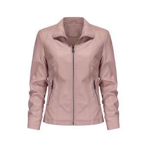 แจ็กเก็ตหนังแท้สำหรับผู้หญิง, เสื้อแจ็กเก็ตหนังแท้สีดำ100% วัสดุคุณภาพดีเยี่ยมขนาดบวก2025 - Product Image 4