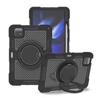 Support rotatif portable à 3 couches, housses de tablette robustes antichoc, sangle d'épaule pour Xiaomi Pad 6/xiaomi Pad 6 Pro 11 pouces