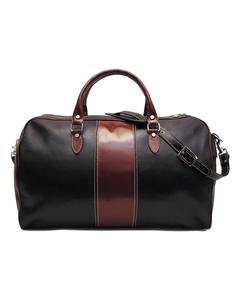 Sac de voyage en cuir véritable noir et marron pour homme, sac de week-end bicolore, sac de sport, sac de voyage, sac de transport, grande capacité - Product Image 1