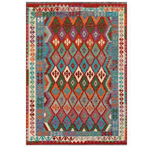 Alfombra Kilim de Maimana, Afganistán, 291 x 205 cm, Alfombras y Juegos de Alfombras - Product Image 1