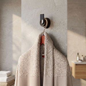 Modern Wall Mounted Robe <b>Hook</b> Brushed Nickel or Matte <b>Black</b> Zinc Plastic Bathroom <b>Coat</b> Hanger - Product Image 3